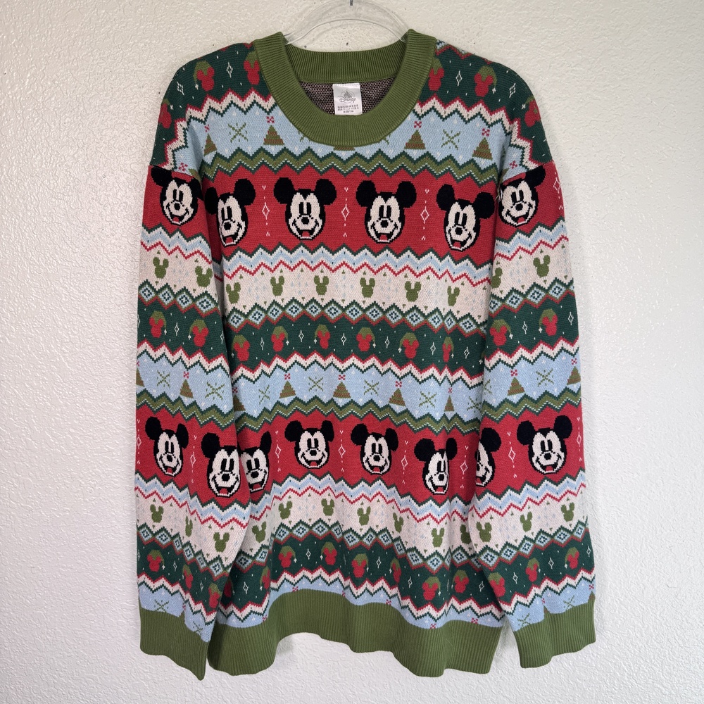 Disney Parks Sweater Mens XL Mickey Mouse Christmas Fair Isle Ugly Xmas Holiday